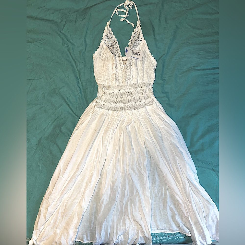 Knitted solid white Beach dress.